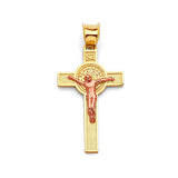 Crucifix Pendant in 14K Two-Tone Gold