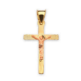 Crucifix Pendant in 14K Two-Tone Gold