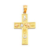 Symbols Ladies Pendant in 14K Tri-Color Gold