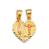 Guadalupe Breakable Pendant in 14K Two-Tone Gold