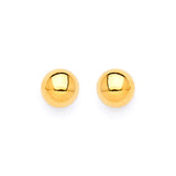 Gold Ball Stud Earrings in 14K Gold and Screw Backing