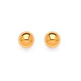 Gold Ball Stud Earrings in 14K Gold and Push Back