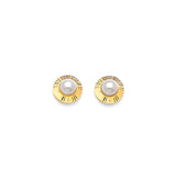 Stud Earrings with Pearl in 14K Gold and Butterfly Backing