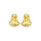 Jesus Stud Earrings in 14K Gold and Butterfly Backing