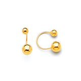 Telephone Stud Earrings in 14K Gold and Screw Backing