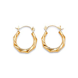 Scallop Hoop Earrings in 14K Gold