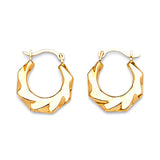 Scallop Hoop Earrings in 14K Gold
