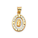 White CZ Guadalupe Ladies Pendant in 14K Gold