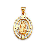 White CZ Guadalupe Pendant in 14K Gold