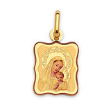 Virgin Mary Ladies Pendant in 14K Two-Tone Gold