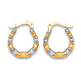 Scallop Hoop Earrings in 14K Two-Tone Gold