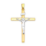 Crucifix Pendant in 14K Two-Tone Gold