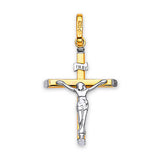 Crucifix Pendant in 14K Two-Tone Gold