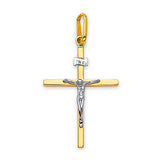 Crucifix Pendant in 14K Two-Tone Gold