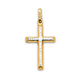 Cross Pendant in 14K Two-Tone Gold