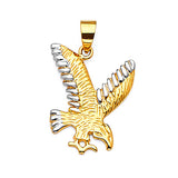 Eagle Mens Pendant in 14K Two-Tone Gold