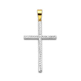 Cross Pendant in 14K Two-Tone Gold