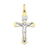 Crucifix Pendant in 14K Two-Tone Gold