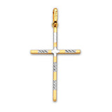 Cross Pendant in 14K Two-Tone Gold