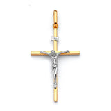 Crucifix Pendant in 14K Two-Tone Gold