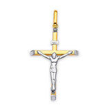 Crucifix Pendant in 14K Two-Tone Gold