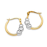 Heart Scallop Hoop Earrings in 14K Two-Tone Gold