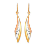 Teardrop Earrings in 14K Tri-Color Gold