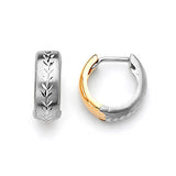 Huggie Earrings in 14K Two-Tone Gold