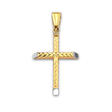 Cross Pendant in 14K Two-Tone Gold