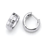 Huggie Earrings in 14K White Gold