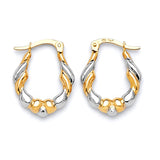 Scallop Hoop Earrings in 14K Two-Tone Gold