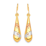 Teardrop Earrings in 14K Tri-Color Gold