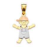 Boys Pendant in 14K Tri-Color Gold