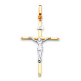 Crucifix Pendant in 14K Two-Tone Gold