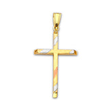 Cross Pendant in 14K Tri-Color Gold