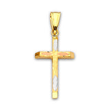 Cross Pendant in 14K Tri-Color Gold