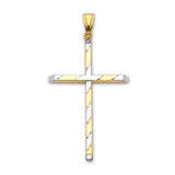 Cross Pendant in 14K Two-Tone Gold