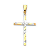 Cross Pendant in 14K Two-Tone Gold
