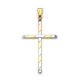 Cross Pendant in 14K Two-Tone Gold