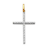 Cross Pendant in 14K Two-Tone Gold