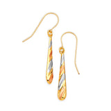 Teardrop Earrings in 14K Tri-Color Gold