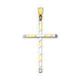 Cross Pendant in 14K Two-Tone Gold