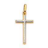 Cross Pendant in 14K Two-Tone Gold