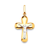 Crucifix Pendant in 14K Two-Tone Gold