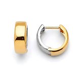 Huggie Earrings in 14K Two-Tone Gold