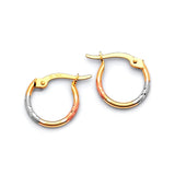 Hoop Earrings in 14K Tri-Color Gold