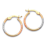 Hoop Earrings in 14K Tri-Color Gold