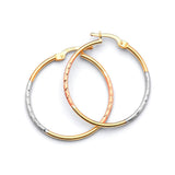 Hoop Earrings in 14K Tri-Color Gold