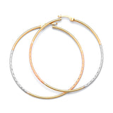 Hoop Earrings in 14K Tri-Color Gold