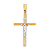 Crucifix Pendant in 14K Two-Tone Gold